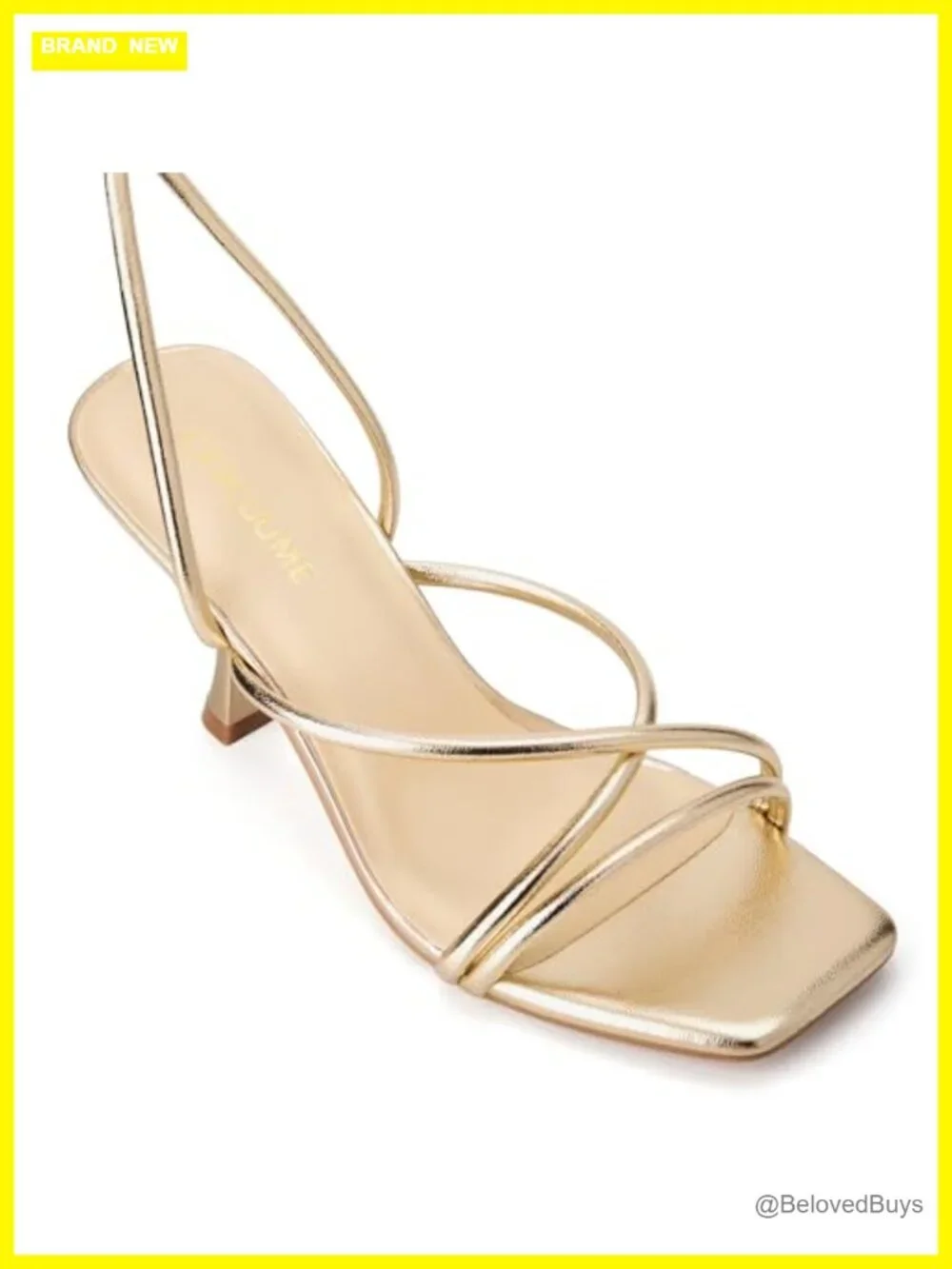 Women's Square Toe Strappy Lace Up Kitten Heel Sandals with Ankle Buckle